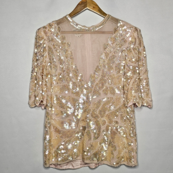 Silk Vintage Sequined Top - Picture 6 of 7